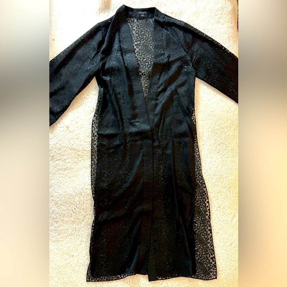 ALL SAINTS Women’s Black Babydoll Dress Size S with Open Plunge Neckline